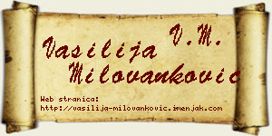 Vasilija Milovanković vizit kartica